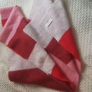 Color block mohair/wool blend scarf